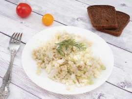 Салат кальмар с рисом